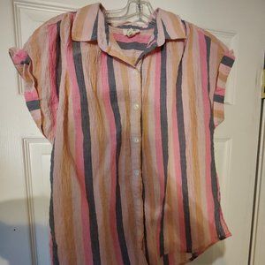 Ana a new approach Pink Striped Shirt size S